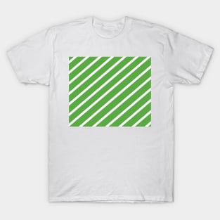 Diagonal lines - green and white. T-Shirt